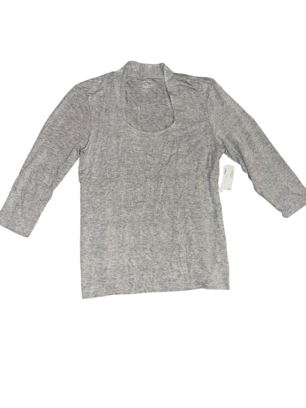 Grace Womens Grey Long Sleeve Top Rayon/Spandex Blend L